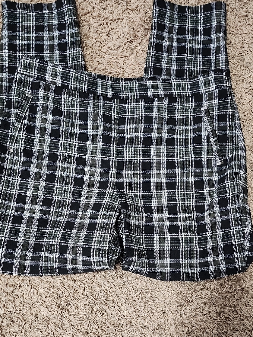 Cato Black and White Plaid Shorts